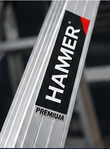 HAMMER ladder branding close-up